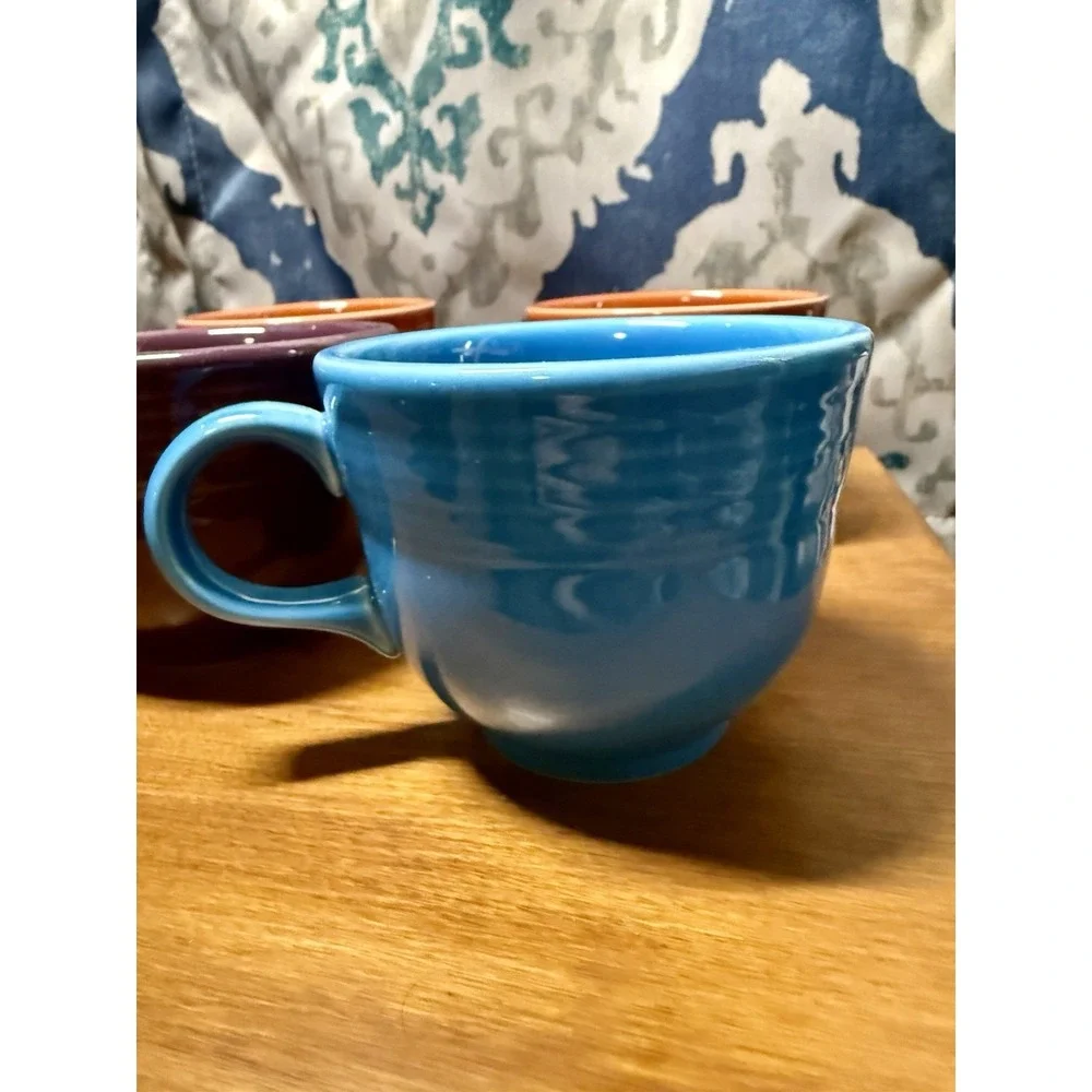 Vintage‎ Fiestawear: 6  Tea Cups Blue, Purple, Orange